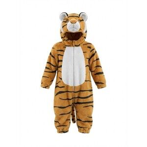 Baby Tiger Costume Fleece Bunting Hooded 6-9M Infant Orange Striped One Piece